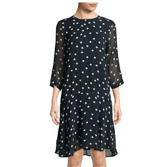 GANNI Marceu Georgette Navi Shift Dress BNWT - Picture 1 of 4